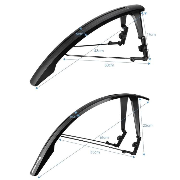 WEST BIKING YP0714046 Parafanghi anteriori e posteriori estesi impermeabili per bicicletta, accessori per ciclismo