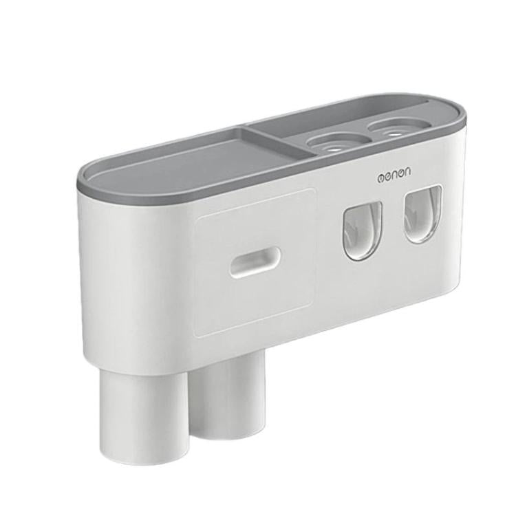 Mengni - Porta spazzolino da bagno con doppio dispenser di dentifricio e bicchiere per collutorio, 2 Cups, 3 Cups, 4 Cups, 5 Cups