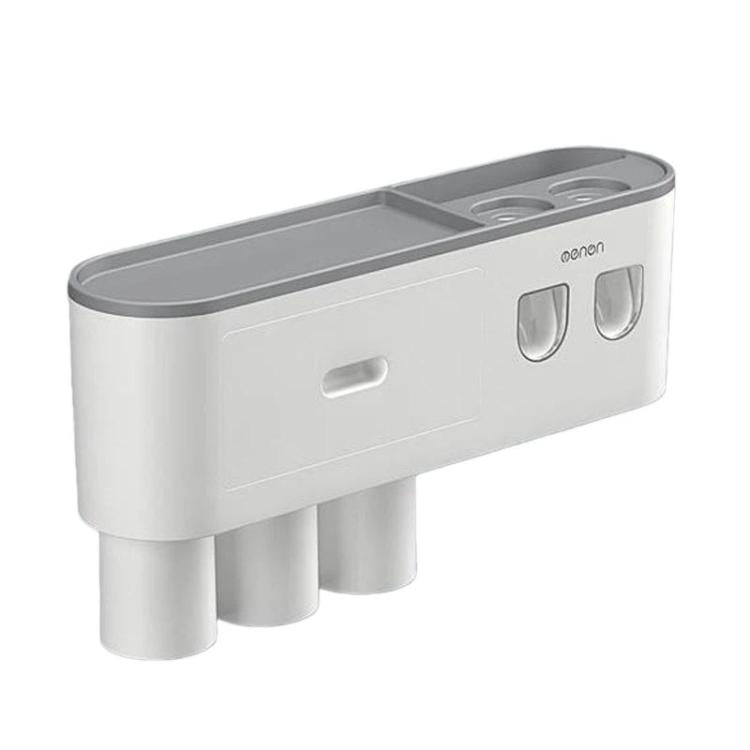 Mengni - Porta spazzolino da bagno con doppio dispenser di dentifricio e bicchiere per collutorio, 2 Cups, 3 Cups, 4 Cups, 5 Cups