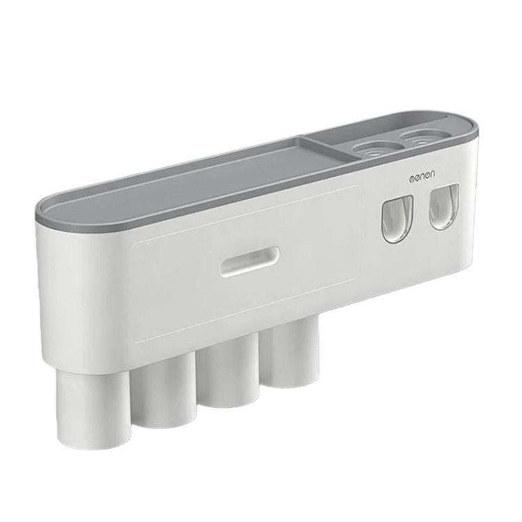 Mengni - Porta spazzolino da bagno con doppio dispenser di dentifricio e bicchiere per collutorio, 2 Cups, 3 Cups, 4 Cups, 5 Cups