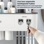 Mengni - Porta spazzolino da bagno con doppio dispenser di dentifricio e bicchiere per collutorio, 2 Cups, 3 Cups, 4 Cups, 5 Cups