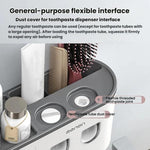 Mengni - Porta spazzolino da bagno con doppio dispenser di dentifricio e bicchiere per collutorio, 2 Cups, 3 Cups, 4 Cups, 5 Cups