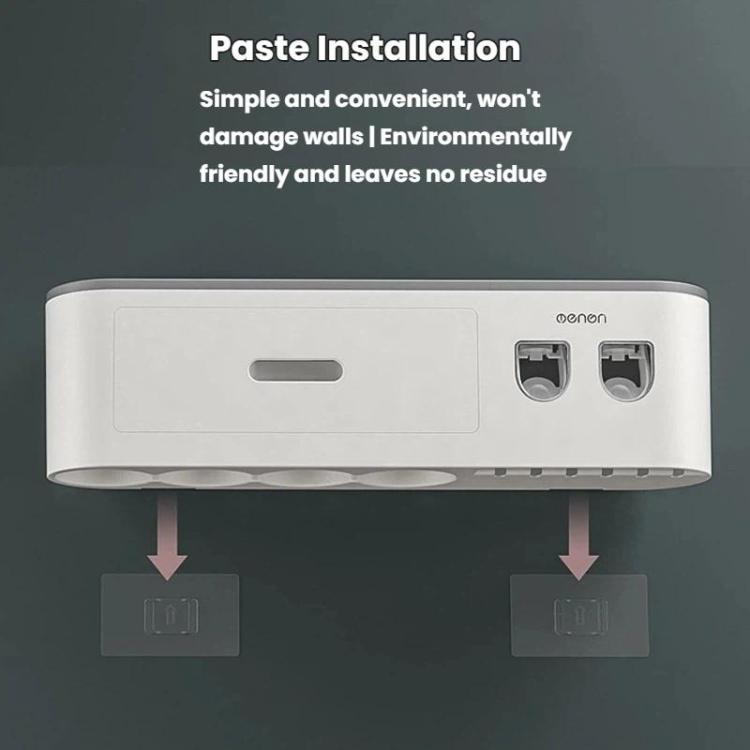 Mengni - Porta spazzolino da bagno con doppio dispenser di dentifricio e bicchiere per collutorio, 2 Cups, 3 Cups, 4 Cups, 5 Cups