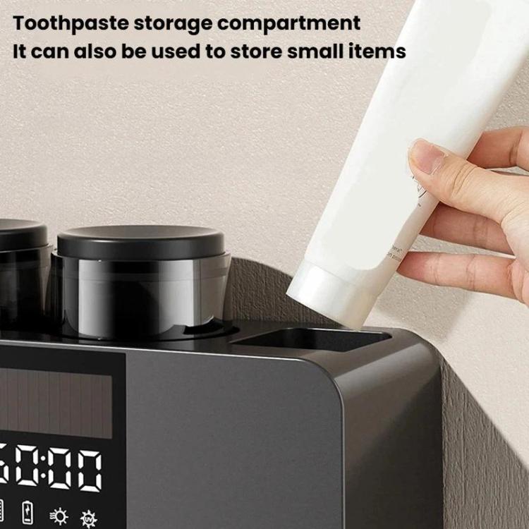 Porta spazzolino intelligente con sterilizzazione UV e funzione di asciugatura, set con bicchiere per collutorio da parete