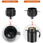 Set da caffè portatile per esterni con thermos in acciaio inossidabile e filtro per caffè a goccia., Black Cup+Drip Tray, Black Cup+Drip Tray+Spoon, White Cup+Drip Tray, White Cup+Drip Tray+Spoon