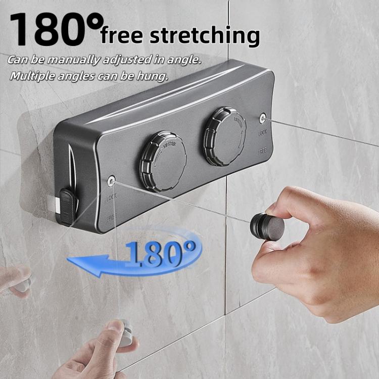 Stendibiancheria retrattile da interno/balcone con filo d'acciaio invisibile da 5,1 m, Single String White, Single String Black, Single String Gray, Double String White, Double String Black, Double String Gray