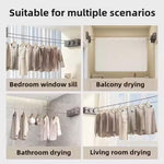 Stendibiancheria retrattile da interno/balcone con filo d'acciaio invisibile da 5,1 m, Single String White, Single String Black, Single String Gray, Double String White, Double String Black, Double String Gray