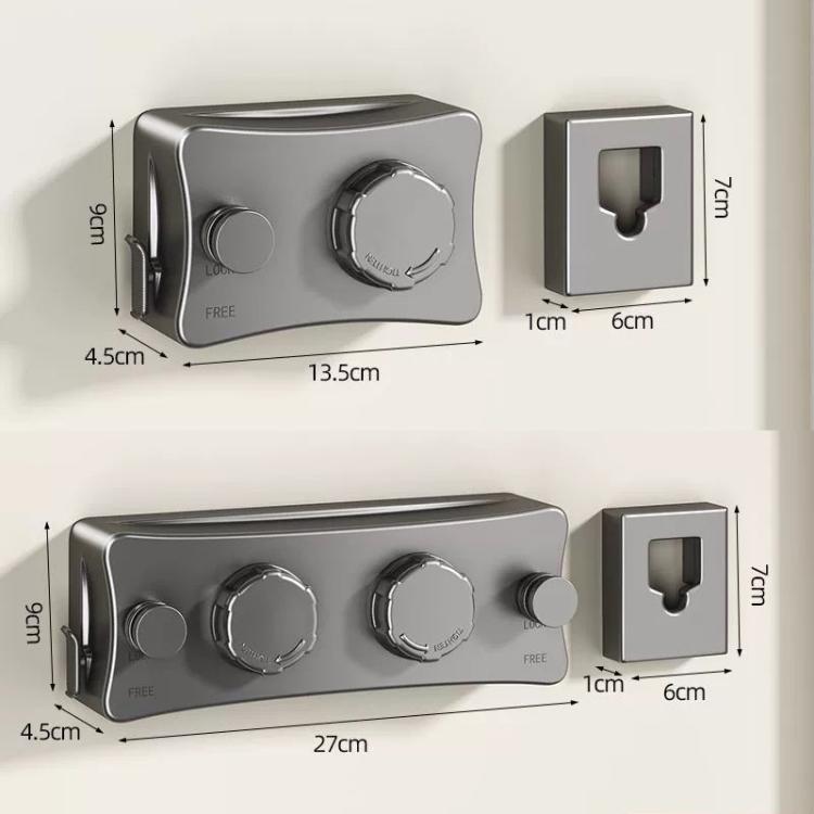 Stendibiancheria retrattile da interno/balcone con filo d'acciaio invisibile da 5,1 m, Single String White, Single String Black, Single String Gray, Double String White, Double String Black, Double String Gray