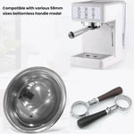 Cestello portafiltro di precisione con fondo sferico in acciaio inox da 58 mm per un'estrazione di caffè espresso ottimale.