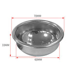 Cestello portafiltro di precisione con fondo sferico in acciaio inox da 58 mm per un'estrazione di caffè espresso ottimale.