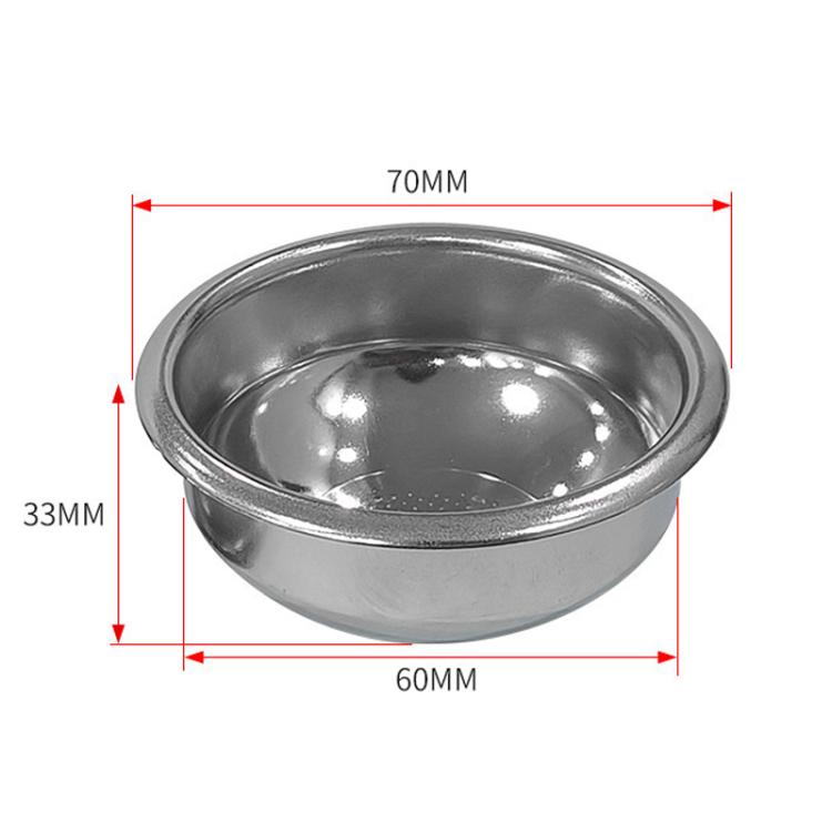 Cestello portafiltro di precisione con fondo sferico in acciaio inox da 58 mm per un'estrazione di caffè espresso ottimale.