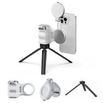 TELESIN Supporto magnetico per telefono, impugnatura per fotografia, telecomando assistente, White Camera Grip+Silver Fill Light, White Camera Grip+Tripod+Silver Fill Light, White Camera Grip+White Fill Light, White Camera Grip+Tripod+White Fill Light ...