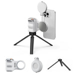 TELESIN Supporto magnetico per telefono, impugnatura per fotografia, telecomando assistente, White Camera Grip+Silver Fill Light, White Camera Grip+Tripod+Silver Fill Light, White Camera Grip+White Fill Light, White Camera Grip+Tripod+White Fill Light ...