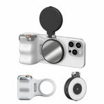 TELESIN Supporto magnetico per telefono, impugnatura per fotografia, telecomando assistente, White Camera Grip+Silver Fill Light, White Camera Grip+Tripod+Silver Fill Light, White Camera Grip+White Fill Light, White Camera Grip+Tripod+White Fill Light ...