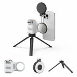 TELESIN Supporto magnetico per telefono, impugnatura per fotografia, telecomando assistente, White Camera Grip+Silver Fill Light, White Camera Grip+Tripod+Silver Fill Light, White Camera Grip+White Fill Light, White Camera Grip+Tripod+White Fill Light ...