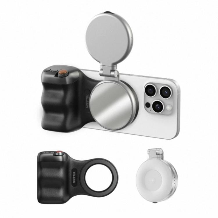 TELESIN Supporto magnetico per telefono, impugnatura per fotografia, telecomando assistente, White Camera Grip+Silver Fill Light, White Camera Grip+Tripod+Silver Fill Light, White Camera Grip+White Fill Light, White Camera Grip+Tripod+White Fill Light ...