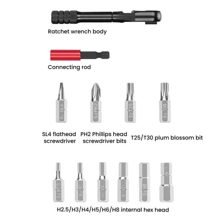 ENLEE EN56 Set di 12 chiavi a cricchetto per bicicletta, kit di attrezzi multifunzione portatile per la riparazione di biciclette., EN56 12pcs