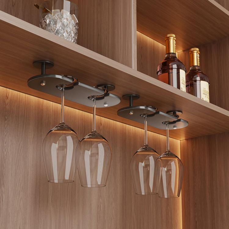 Porta bicchieri da vino da appendere sotto il pensile, per calici e bicchieri da champagne., 2pcs /Pack 2-cup, 3pcs /Pack 2-cup, 1pc 3-cup, 2pcs 3-cup, 3pcs 3-cup, 1pc 4-cup, 2pcs 4-cup, 3pcs 4-cup