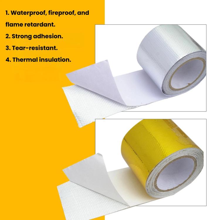 Nastro isolante termico in lamina di alluminio per collettore di aspirazione del turbocompressore del motore automobilistico, 5x1000cm Gold, 5x1000cm Silver, 10x500cm Gold, 10x500cm Silver, 10x1000cm Gold, 10x1000cm Silver