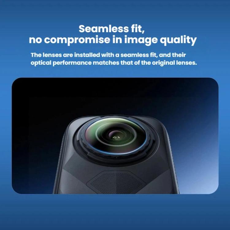 Kit di lenti di ricambio per Insta360 X5 con strumenti per una facile sostituzione e protezione delle lenti.