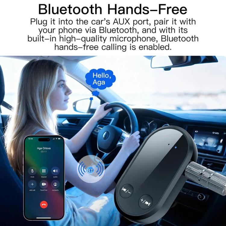 Ricevitore stereo Bluetooth 5.3, adattatore wireless vivavoce, adattatore audio AUX da 3,5 mm, BC03