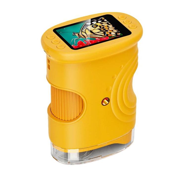 Microscopio digitale portatile IPS da 2 pollici per bambini con messa a fuoco manuale e luce