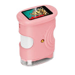 Microscopio digitale portatile IPS da 2 pollici per bambini con messa a fuoco manuale e luce