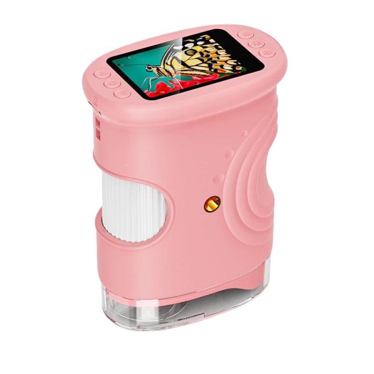 Microscopio digitale portatile IPS da 2 pollici per bambini con messa a fuoco manuale e luce