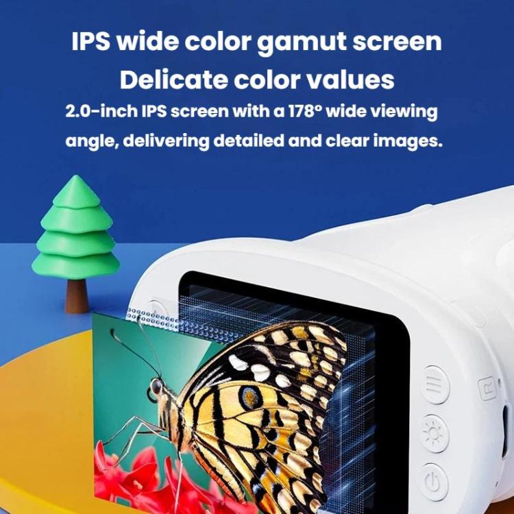 Microscopio digitale portatile IPS da 2 pollici per bambini con messa a fuoco manuale e luce
