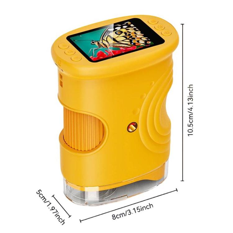 Microscopio digitale portatile IPS da 2 pollici per bambini con messa a fuoco manuale e luce