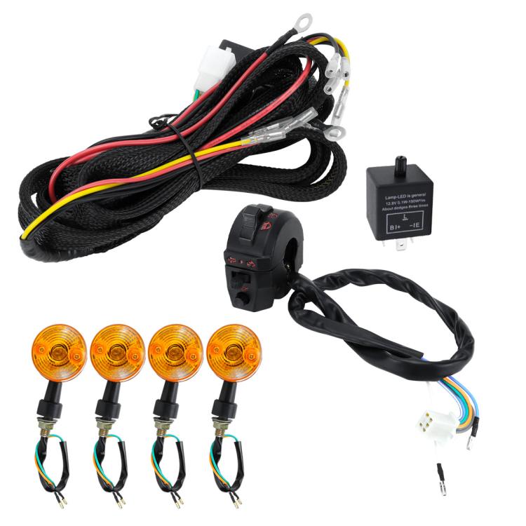 Kit indicatori di direzione per moto e ATV 12V con relè e clacson
