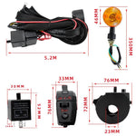 Kit indicatori di direzione per moto/ATV con cablaggio, relè, luci di segnalazione e clacson, CP-5225