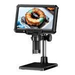 Microscopio industriale digitale MK7 con display HD ruotabile da 7 pollici, strumento di riparazione e ispezione., Without Light, With Light