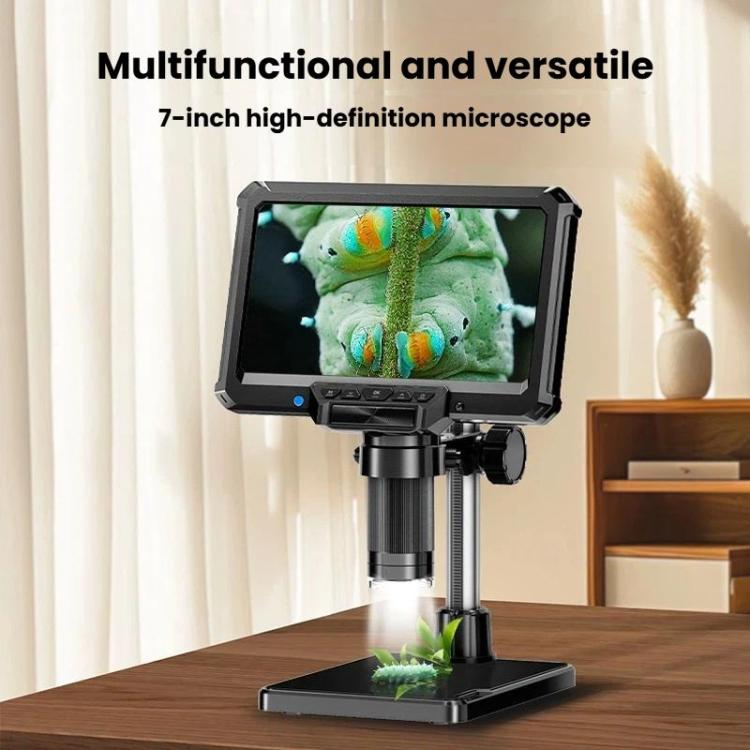 Microscopio industriale digitale MK7 con display HD ruotabile da 7 pollici, strumento di riparazione e ispezione., Without Light, With Light