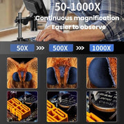 Microscopio industriale digitale MK7 con display HD ruotabile da 7 pollici, strumento di riparazione e ispezione., Without Light, With Light