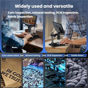 Microscopio industriale digitale MK7 con display HD ruotabile da 7 pollici, strumento di riparazione e ispezione., Without Light, With Light