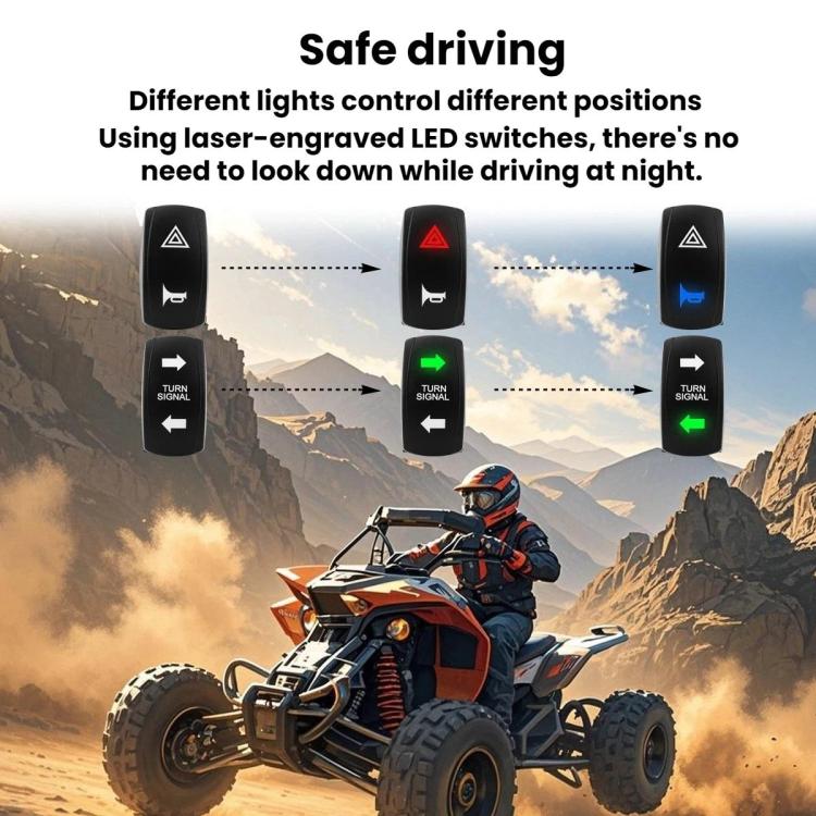 Kit relè indicatori di direzione a LED per ATV, 8 LED Lights+Square Horn, 4 LED Lights+Square Horn, 6 LED Lights+1 Switch