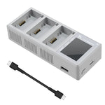 Hub di ricarica LCD a 3 alloggiamenti da 100 W YX per DJI Mini 5 Pro/4/3 con schermo a colori e stazione di ricarica rapida