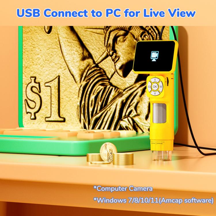 H113 Microscopio digitale portatile per bambini con luce LED