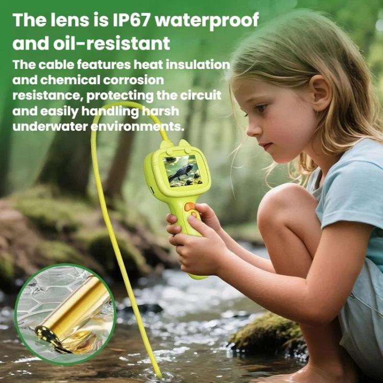 Endoscopio portatile impermeabile IP67 con schermo da 2,4 pollici e lente d'ingrandimento per studenti, ideale per l'esplorazione della natura., G21