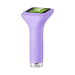 Microscopio H375 da 2 pollici con schermo IPS, messa a fuoco manuale, ricaricabile, per bambini, con luce integrata.