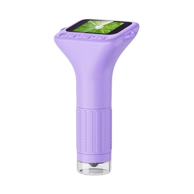 Microscopio H375 da 2 pollici con schermo IPS, messa a fuoco manuale, ricaricabile, per bambini, con luce integrata.