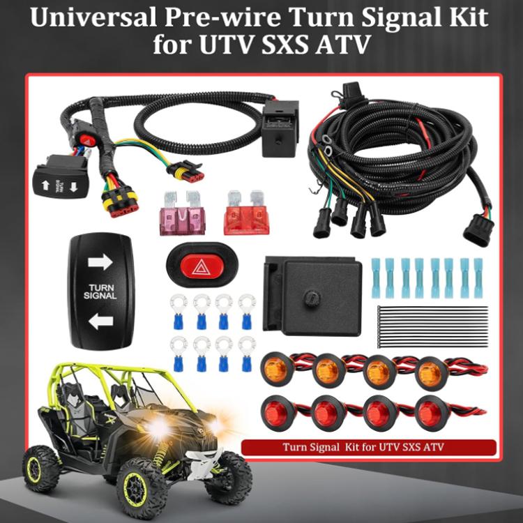 Kit di cablaggio per indicatori di direzione ATV, interruttore lampeggiatore di emergenza, accessori, CP-5532