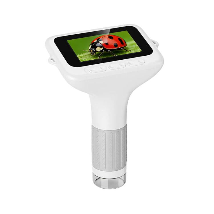 Microscopio digitale portatile H385 con schermo IPS da 3 pollici, messa a fuoco manuale e luce, ideale per bambini.