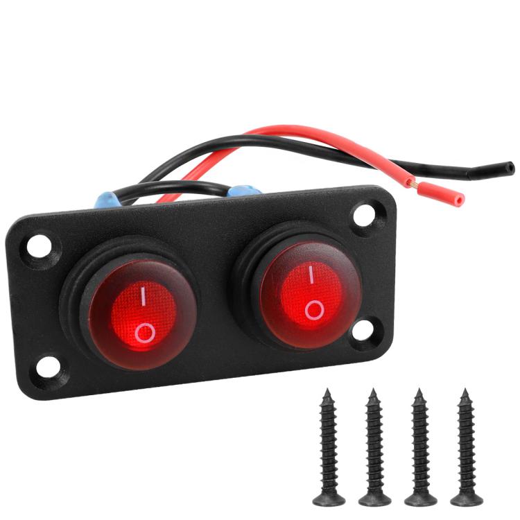 Interruttore a pannello marino rotondo impermeabile con luce LED, 1 Button Red, 2 Button Red, 3 Button Red, 4 Button Red, 5 Button Red, 6 Button Red, 1 Button Blue, 2 Button Blue, 3 Button Blue, 4 Button Blue, 5 Button Blue, 6 Button Blue, 1 Button Gre...