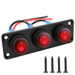 Interruttore a pannello marino rotondo impermeabile con luce LED, 1 Button Red, 2 Button Red, 3 Button Red, 4 Button Red, 5 Button Red, 6 Button Red, 1 Button Blue, 2 Button Blue, 3 Button Blue, 4 Button Blue, 5 Button Blue, 6 Button Blue, 1 Button Gre...