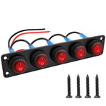 Interruttore a pannello marino rotondo impermeabile con luce LED, 1 Button Red, 2 Button Red, 3 Button Red, 4 Button Red, 5 Button Red, 6 Button Red, 1 Button Blue, 2 Button Blue, 3 Button Blue, 4 Button Blue, 5 Button Blue, 6 Button Blue, 1 Button Gre...