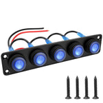 Interruttore a pannello marino rotondo impermeabile con luce LED, 1 Button Red, 2 Button Red, 3 Button Red, 4 Button Red, 5 Button Red, 6 Button Red, 1 Button Blue, 2 Button Blue, 3 Button Blue, 4 Button Blue, 5 Button Blue, 6 Button Blue, 1 Button Gre...