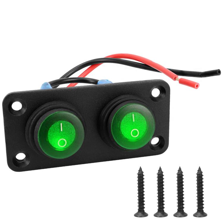 Interruttore a pannello marino rotondo impermeabile con luce LED, 1 Button Red, 2 Button Red, 3 Button Red, 4 Button Red, 5 Button Red, 6 Button Red, 1 Button Blue, 2 Button Blue, 3 Button Blue, 4 Button Blue, 5 Button Blue, 6 Button Blue, 1 Button Gre...
