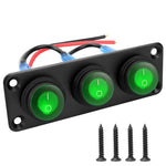 Interruttore a pannello marino rotondo impermeabile con luce LED, 1 Button Red, 2 Button Red, 3 Button Red, 4 Button Red, 5 Button Red, 6 Button Red, 1 Button Blue, 2 Button Blue, 3 Button Blue, 4 Button Blue, 5 Button Blue, 6 Button Blue, 1 Button Gre...